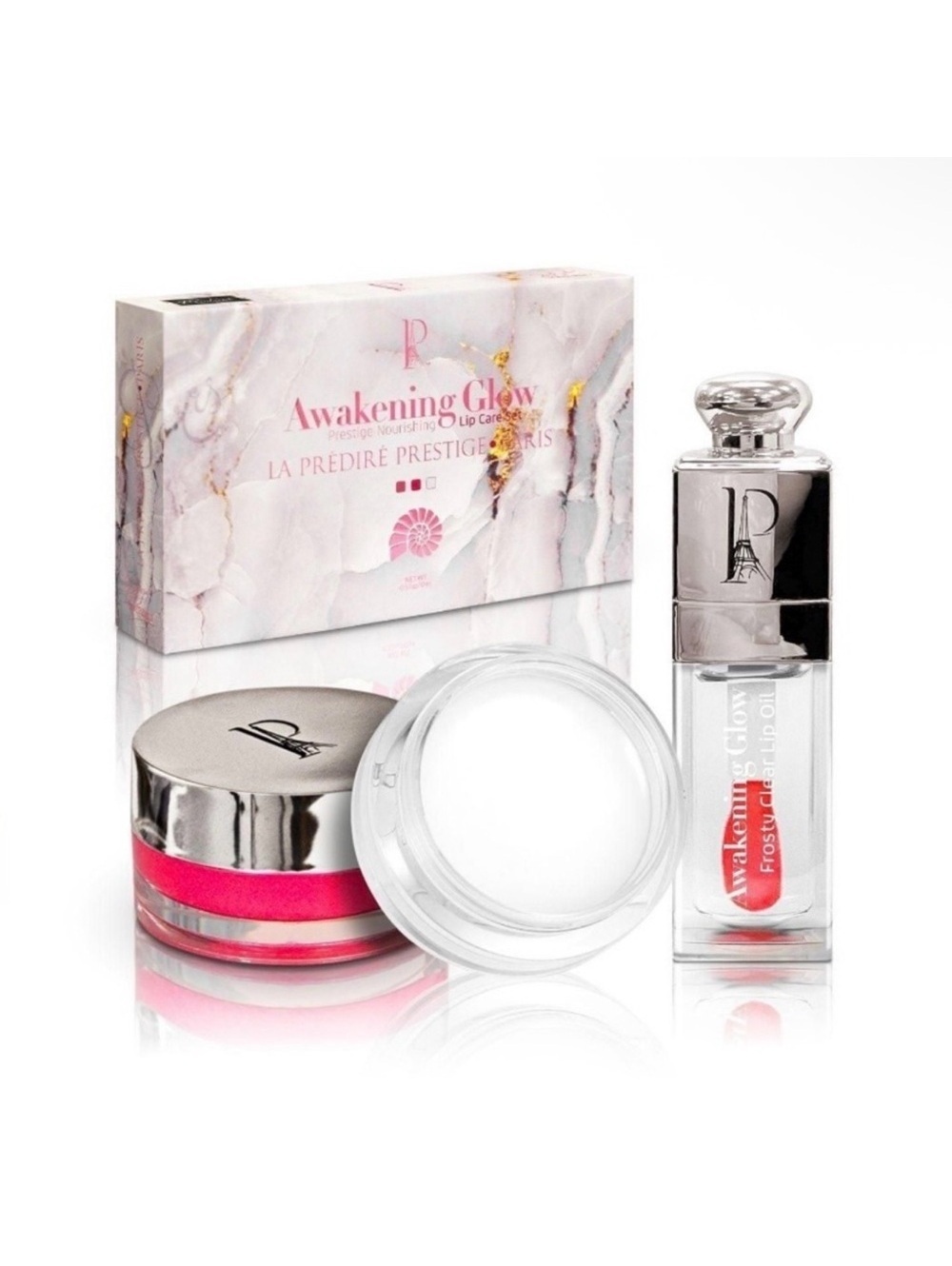 LA PRESTIGE PARIS Awakening Glow Prestige Lip Care Set Scrub Mask & Lip Oil NEW